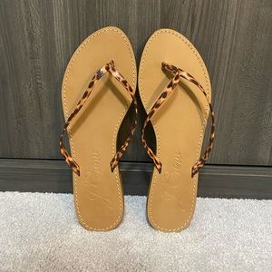 J.Crew leather flip flops size 9